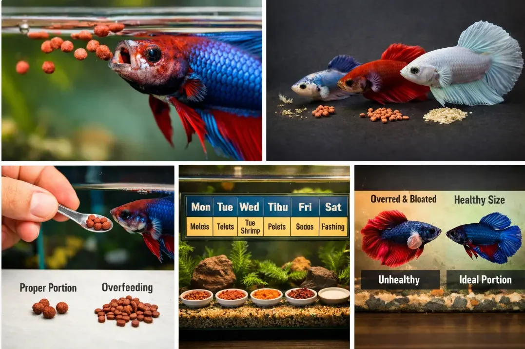 Betta feeding schedule and portions, key to knowing how long a betta can go without food